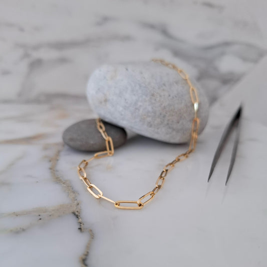 Bold 9ct Gold Paperclip Bracelet