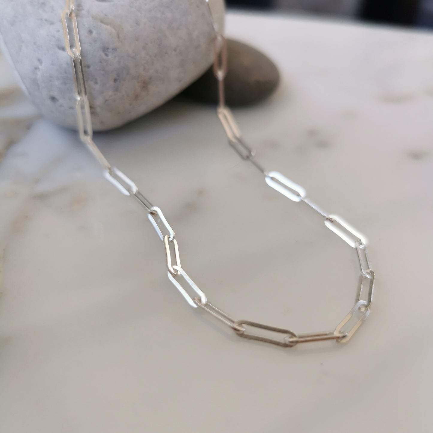 Bold Silver Paperclip Bracelet