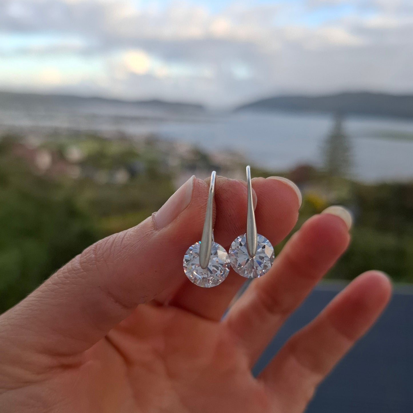 The Michelle Drops - Sleek & Sparkly Short Drop Earrings - Gold, Silver & Rose Gold