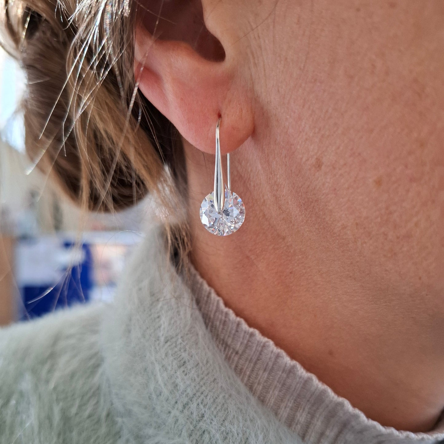 The Michelle Drops - Sleek & Sparkly Short Drop Earrings - Gold, Silver & Rose Gold