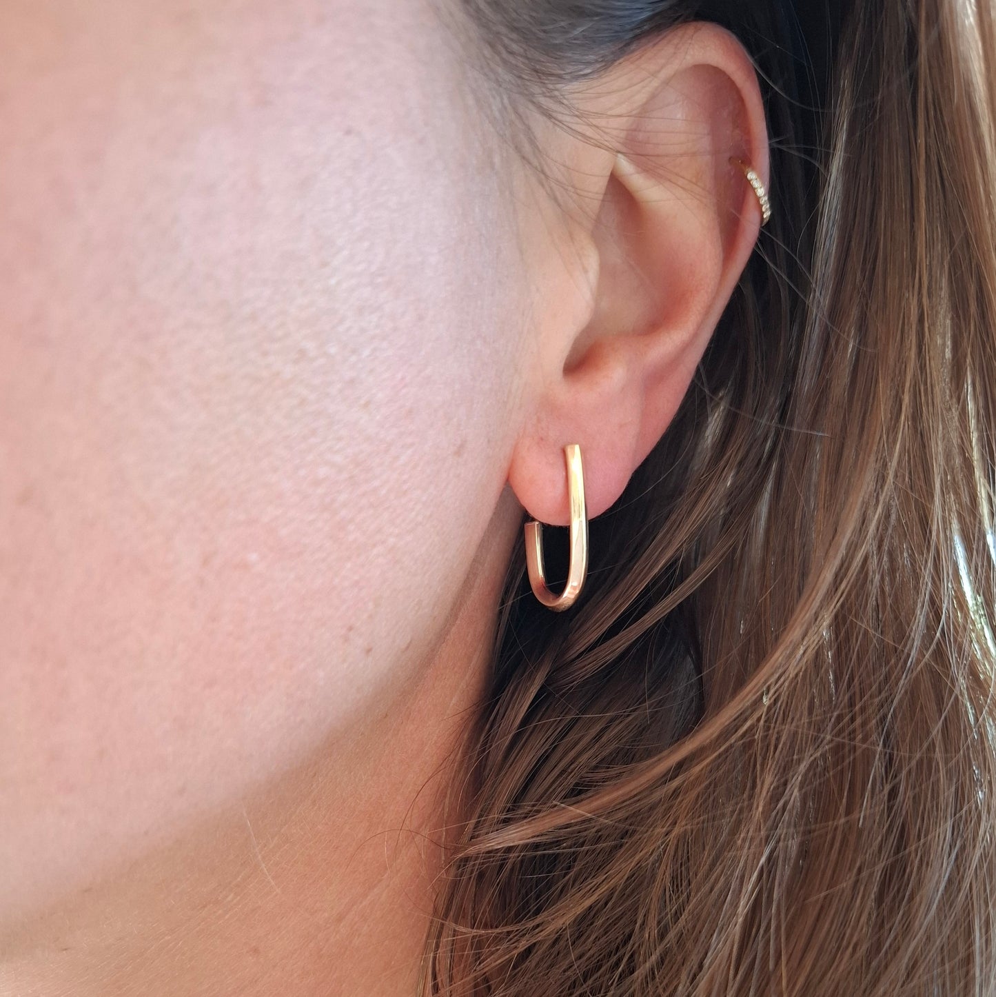9ct Gold Knife Edge Hollow Hoops
