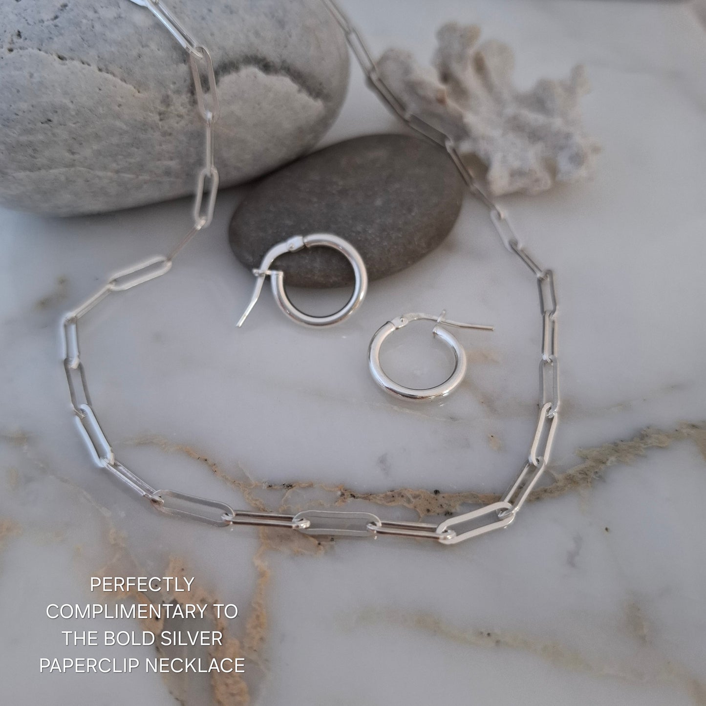 2mm Thick Solid Sterling Silver Hoops - 14.5mm Outer Diameter
