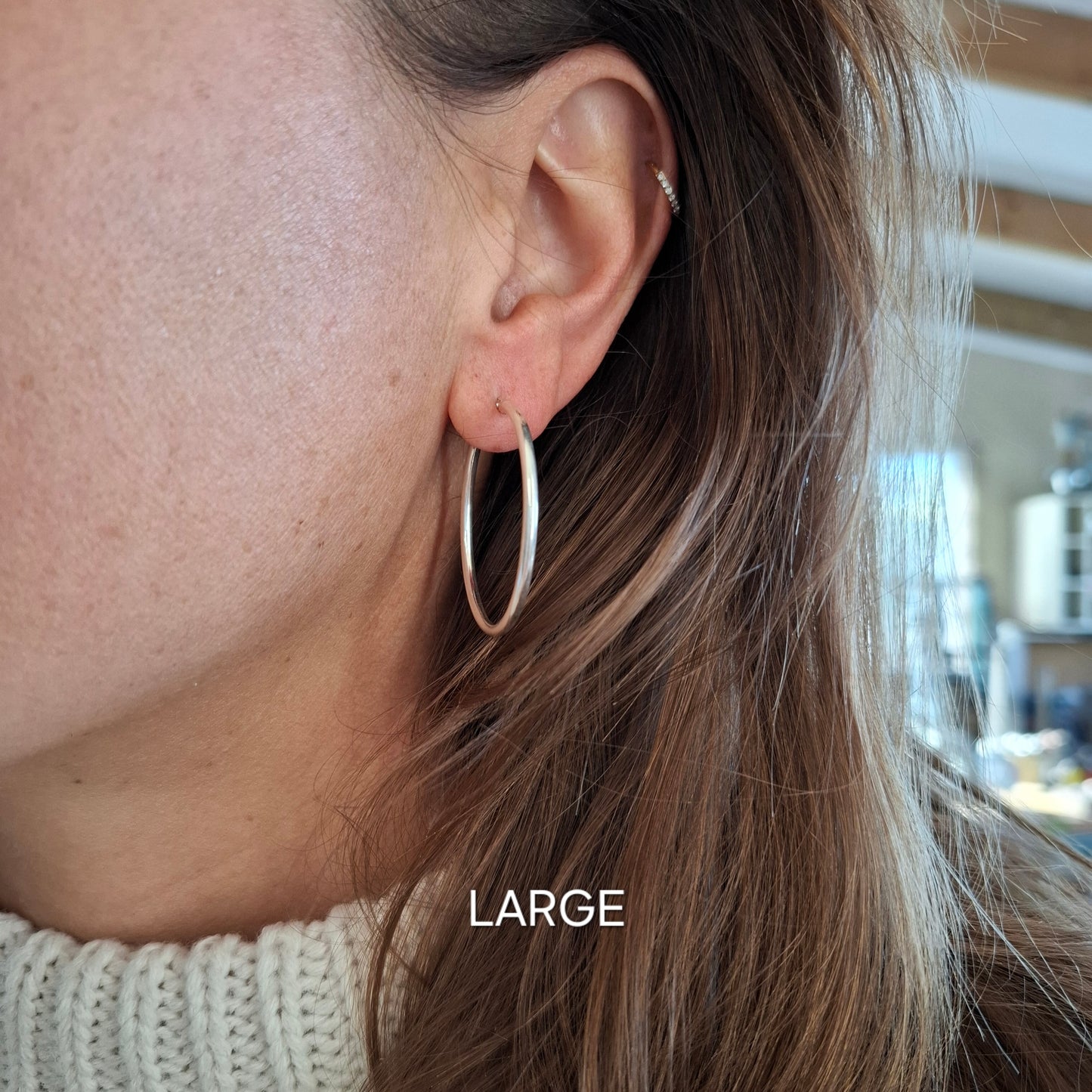 Fine Solid Silver Hoops - 2mm Thick