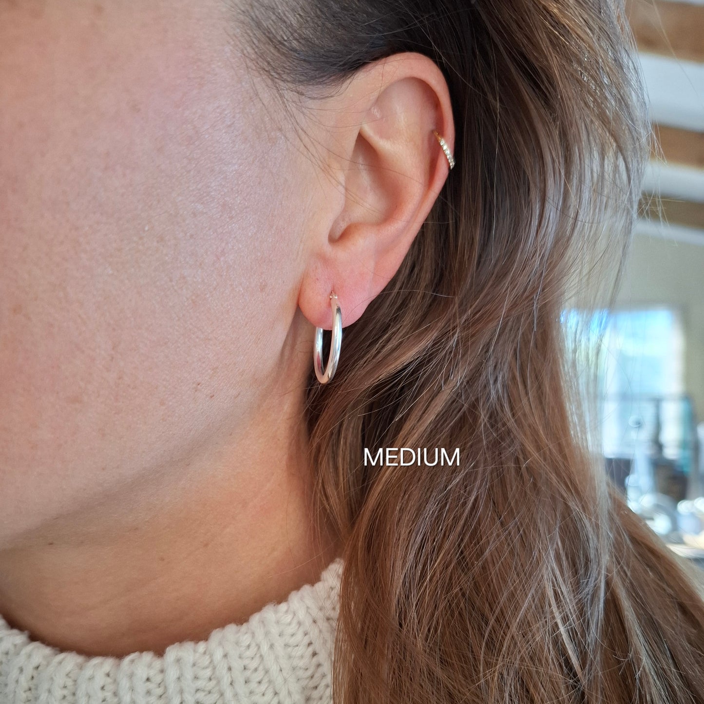 Fine Solid Silver Hoops - 2mm Thick