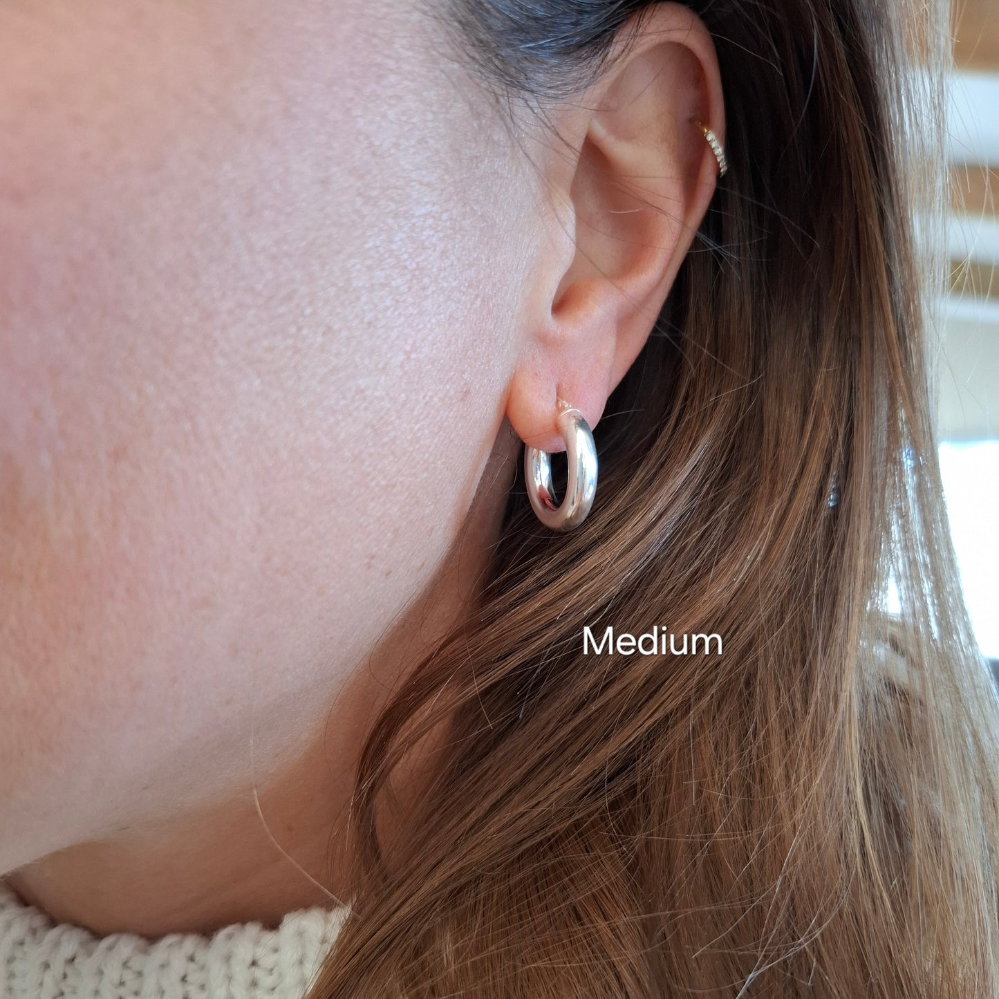 Chunky Solid Silver Hoops - 4mm Thick