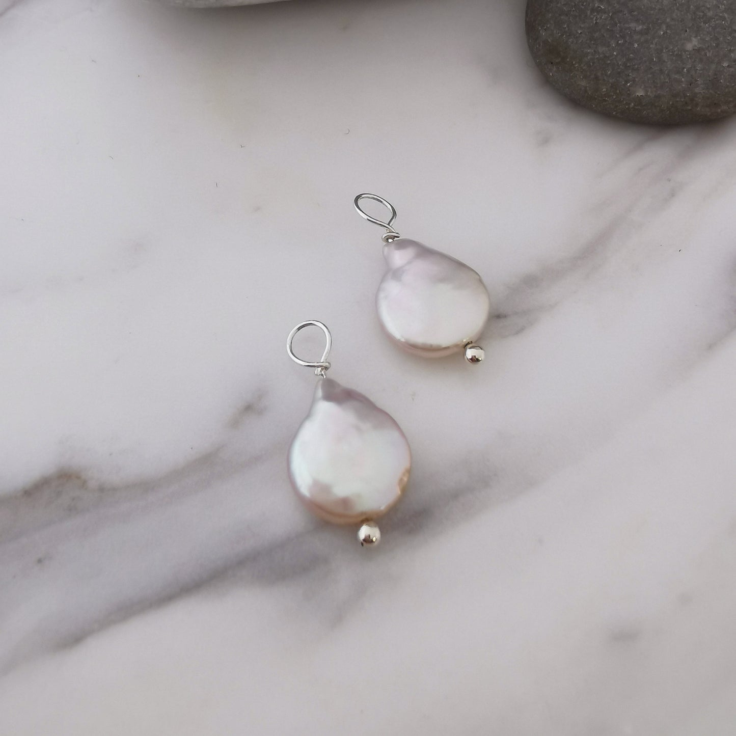 Blush Pearl Silver Drops for Earrings