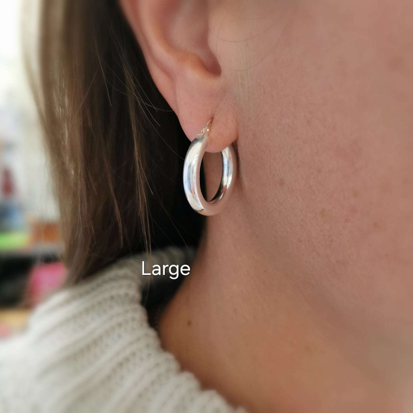 Chunky Solid Silver Hoops - 4mm Thick