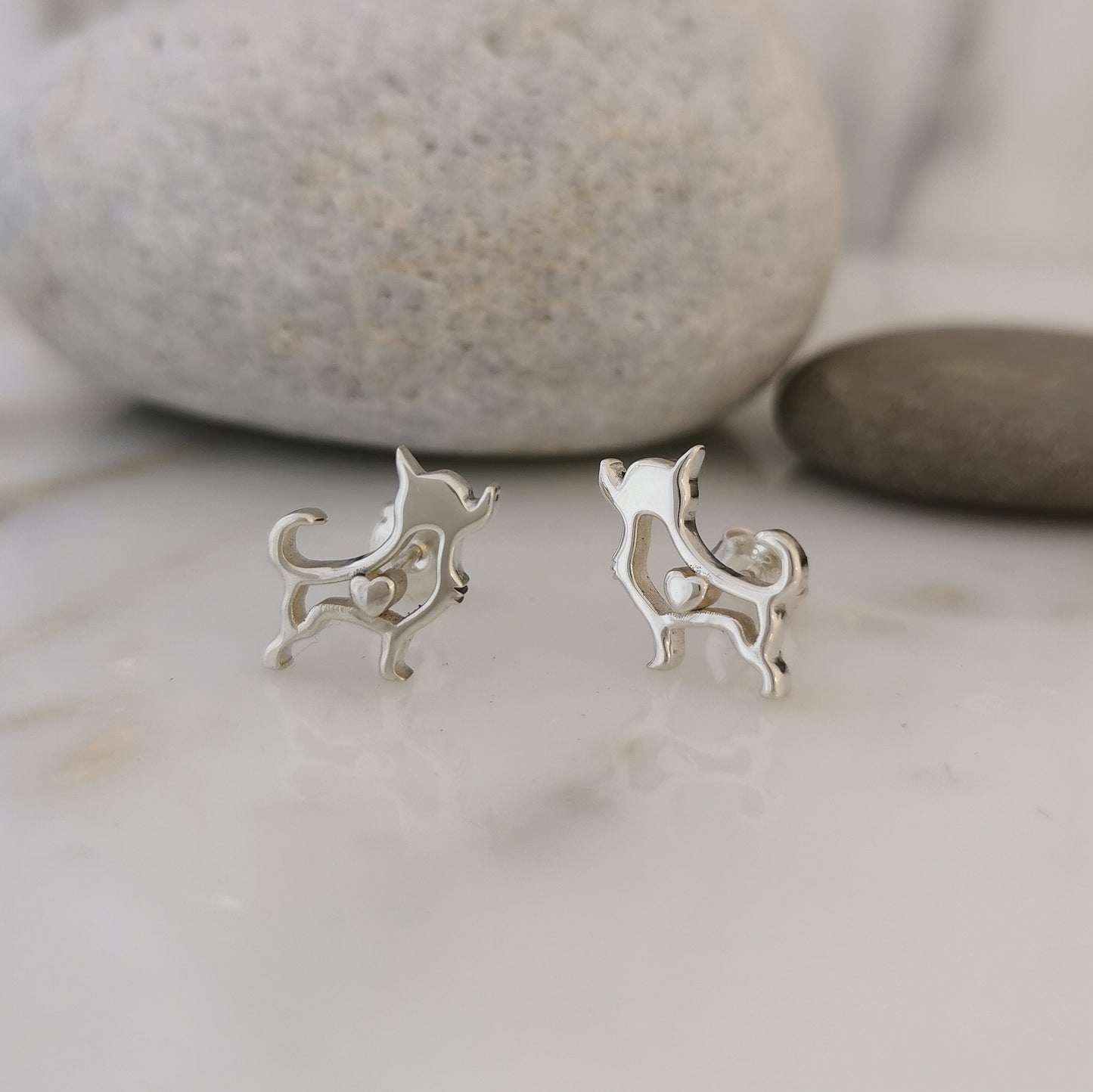 Cheeky Chihuahua Sterling Silver Studs