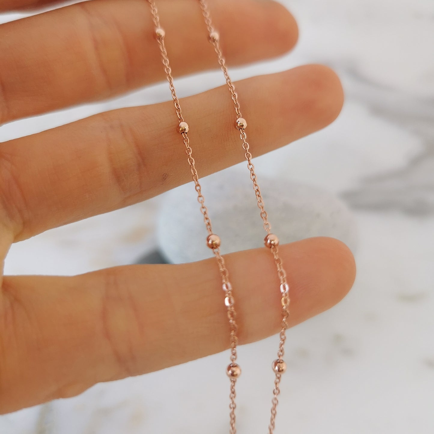 Delicate 9ct Gold Beaded Chain