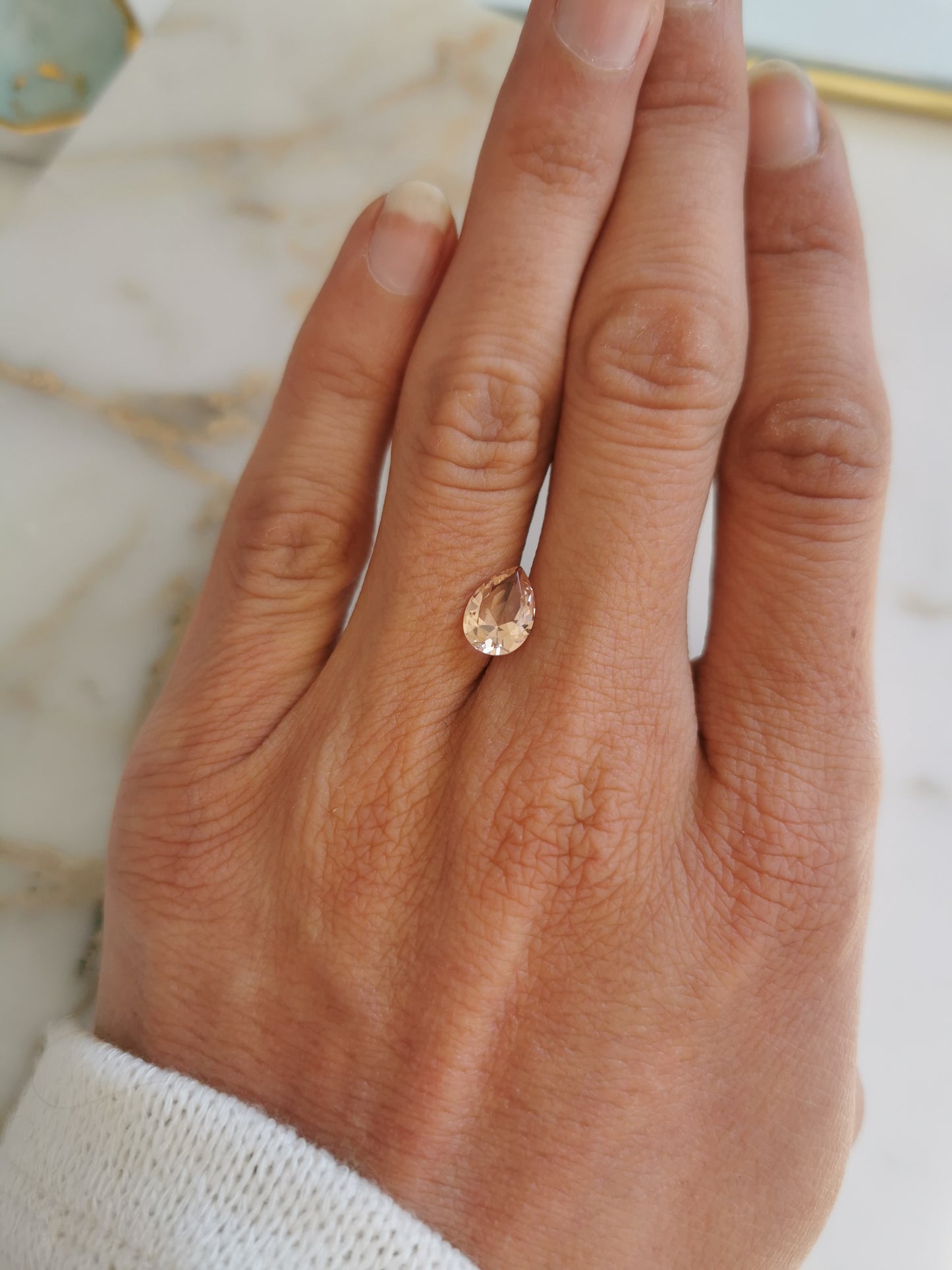 PEAR CUT MORGANITE NANO CRYSTAL