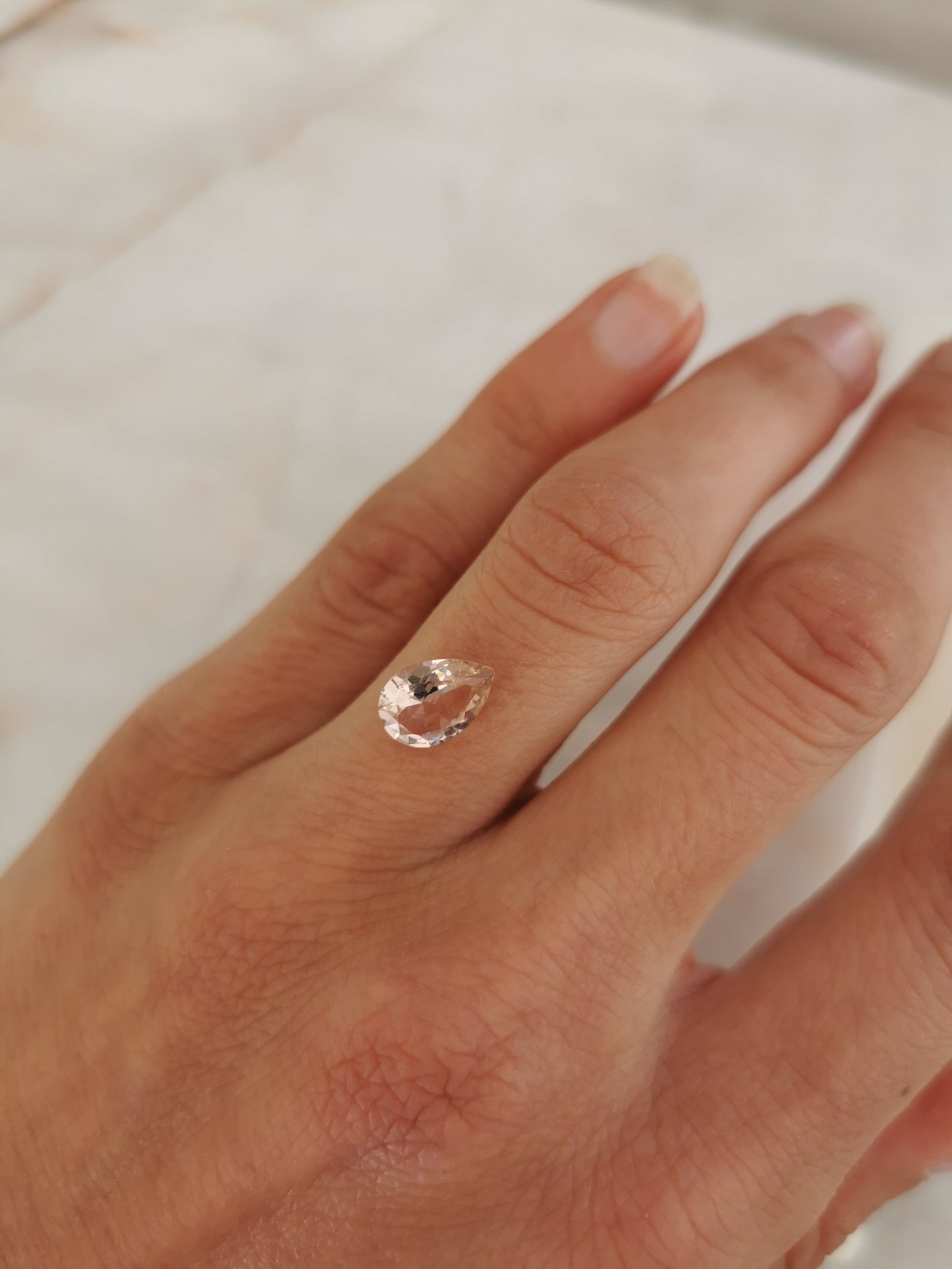 PEAR CUT MORGANITE NANO CRYSTAL
