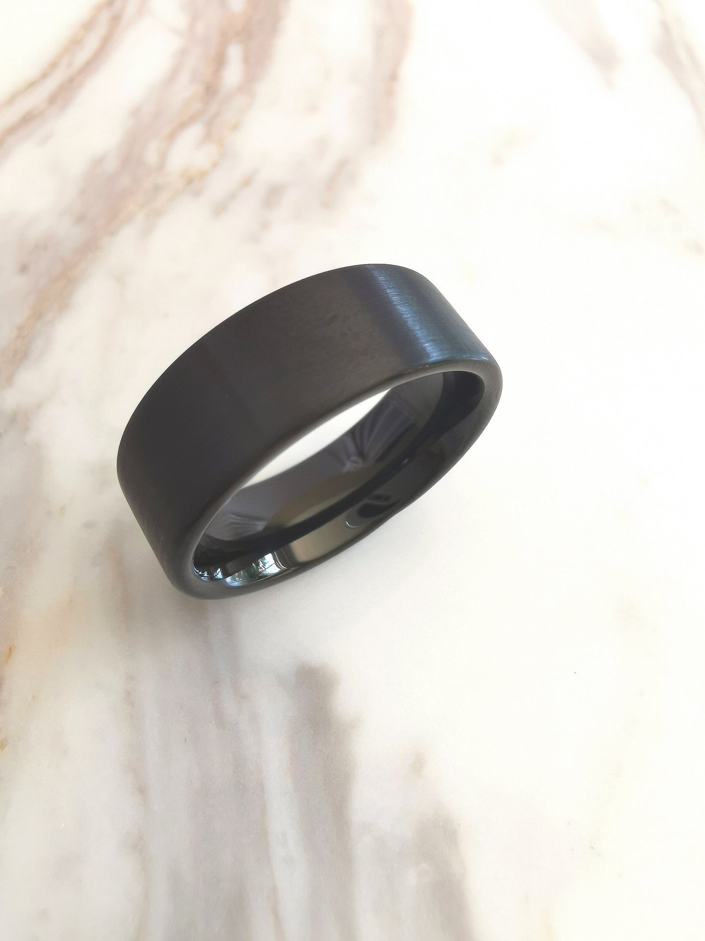 8mm Matt Black Tungsten Ring