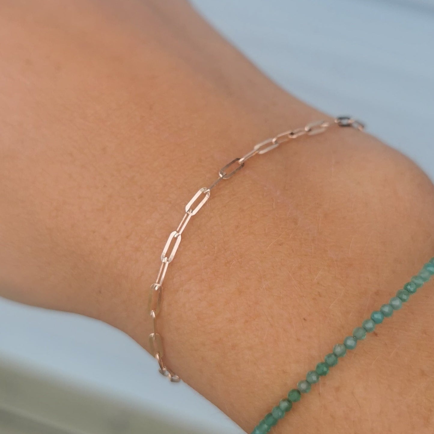 Modern 9ct Gold Paperclip Bracelet