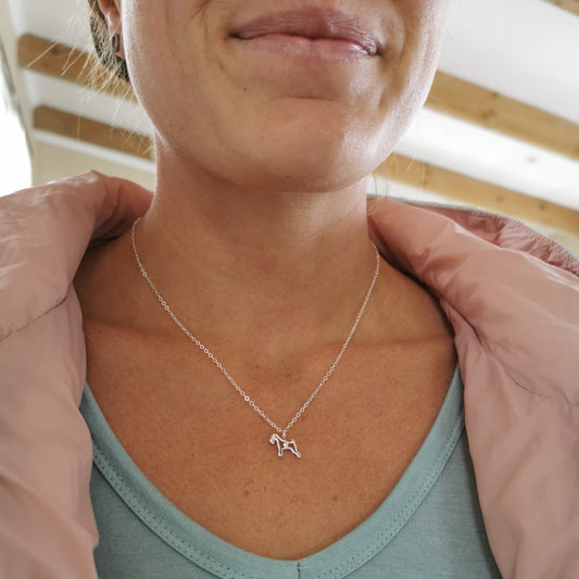 Schnappy Schnauzer Sterling Silver Necklace