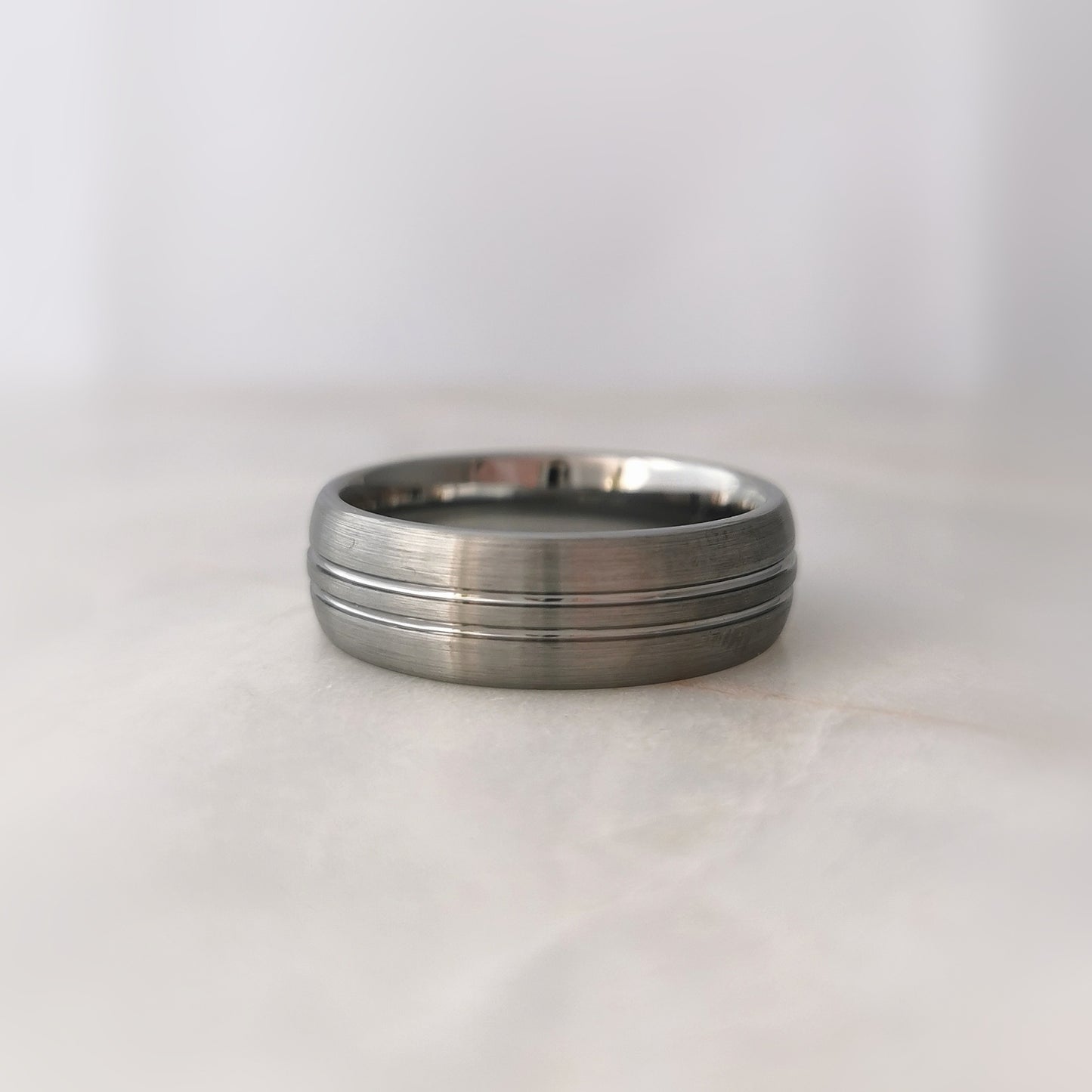 Double Stripe Tungsten Ring