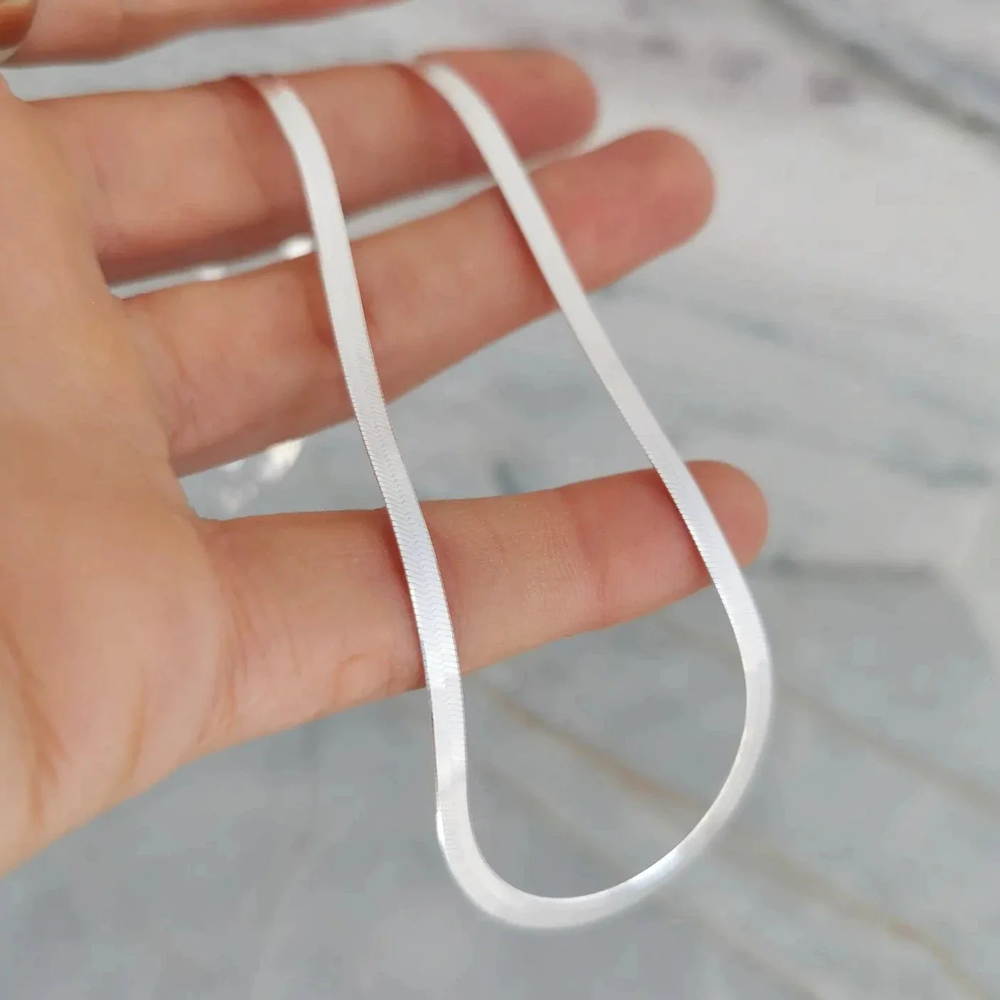 Silver Herringbone Bracelet