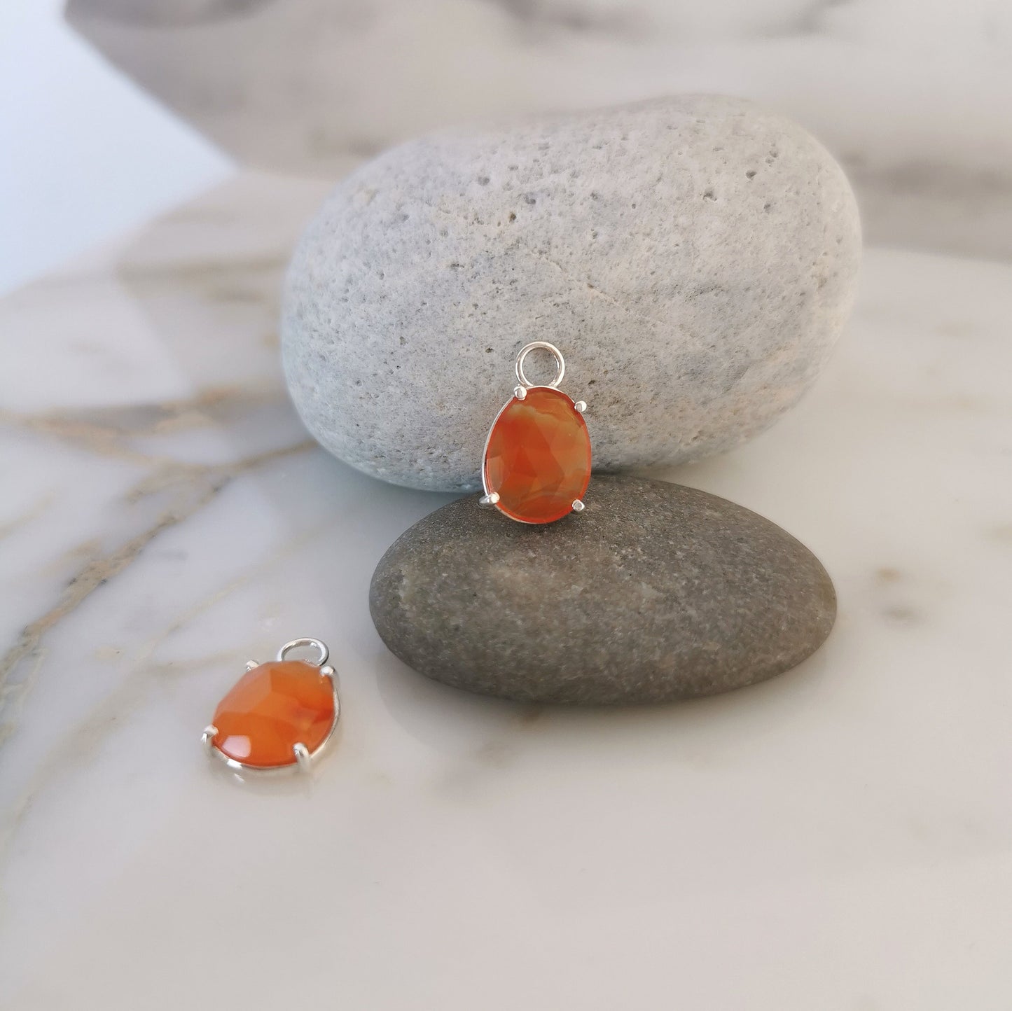 Black Spinel Earrings Charms - Sterling Silver