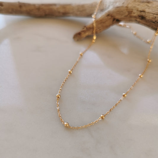 Delicate 9ct Gold Beaded Chain