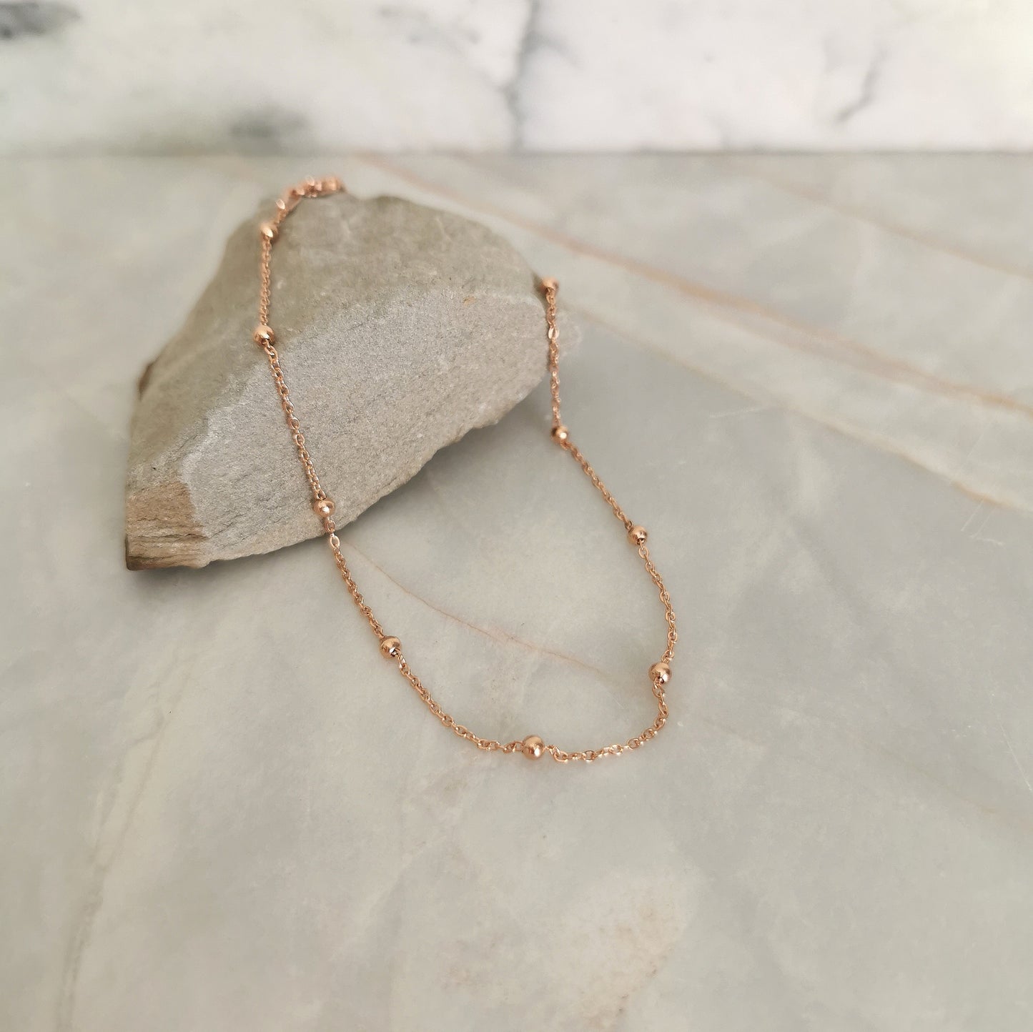Delicate 9ct Gold Beaded Chain