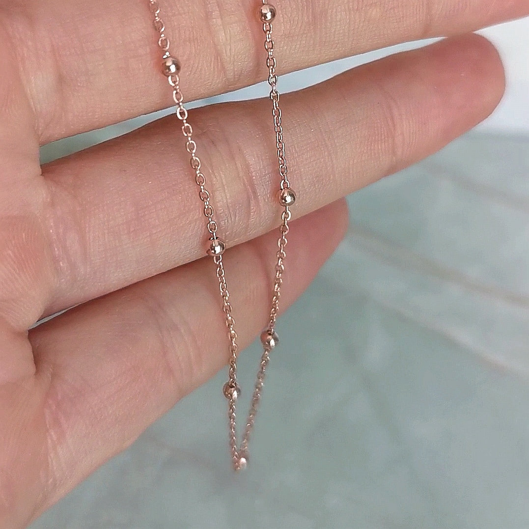 Delicate 9ct Gold Beaded Chain