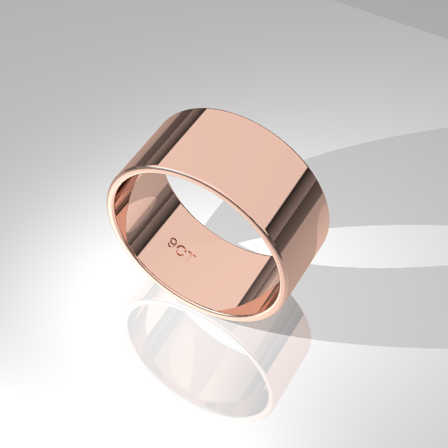 9ct Gold Wide Cigar Band
