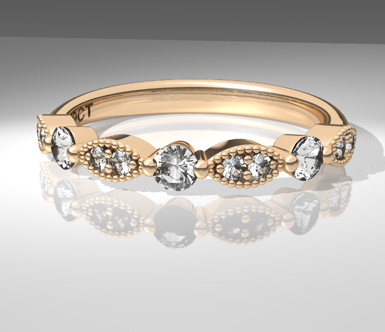 9ct Vintage Lace Diamond Band - Elegant and Timeless