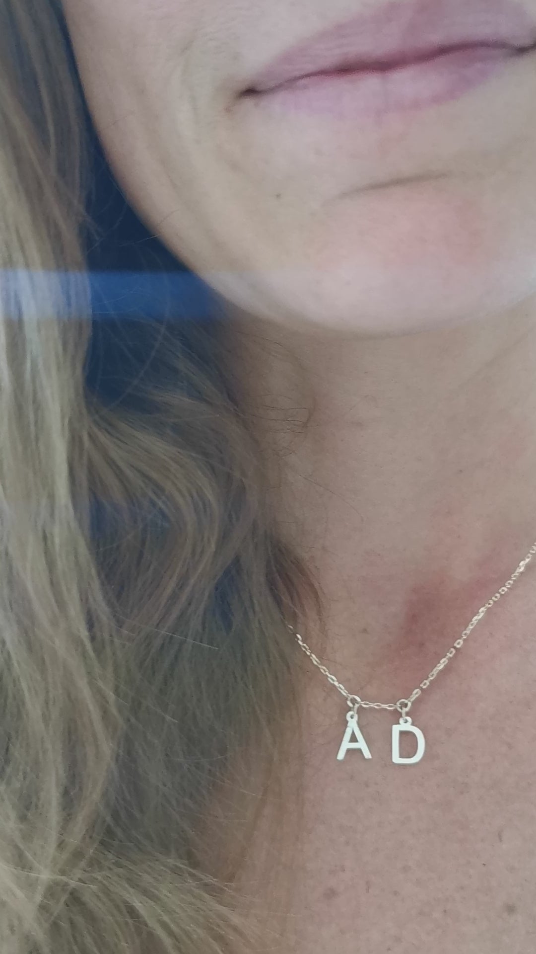 9ct Gold Initial Necklace with Two Initials Charms Attached
