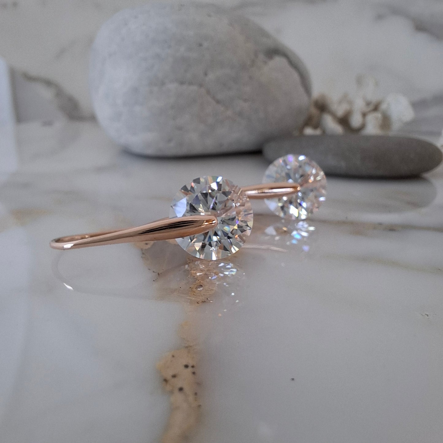 The Michelle Drops - Sleek & Sparkly Short Drop Earrings - Gold, Silver & Rose Gold