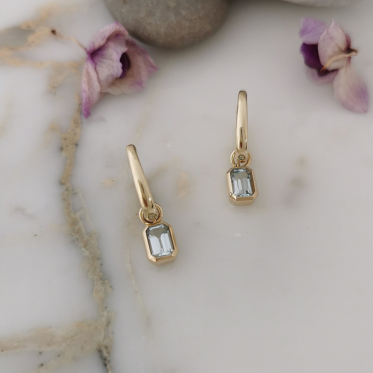 9ct Gold Topaz Earring Charms for Hoops