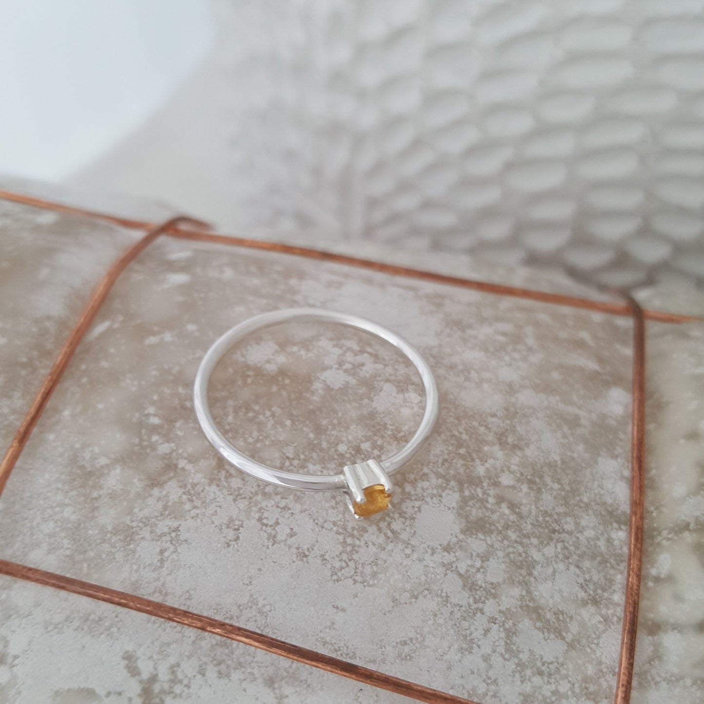 Fine Silver Citrine Stack Ring