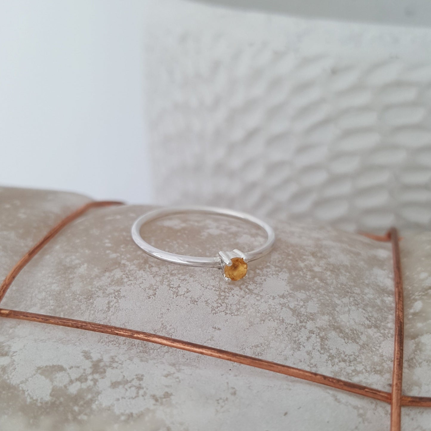 Fine Silver Citrine Stack Ring