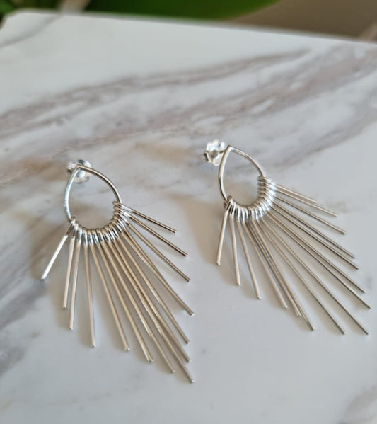 Solid Sterling Silver Tassel Earrings