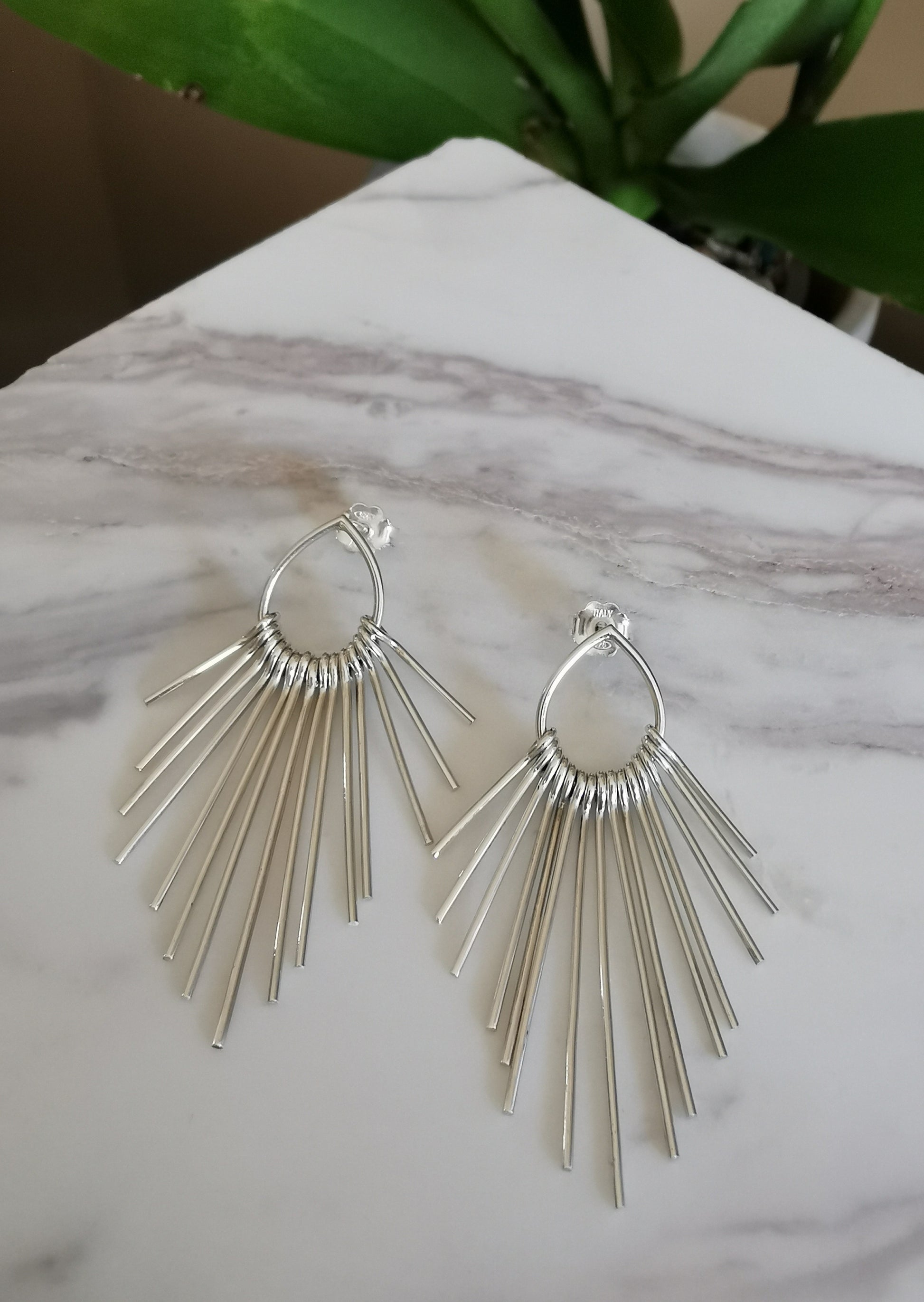 Solid Sterling Silver Tassel Earrings