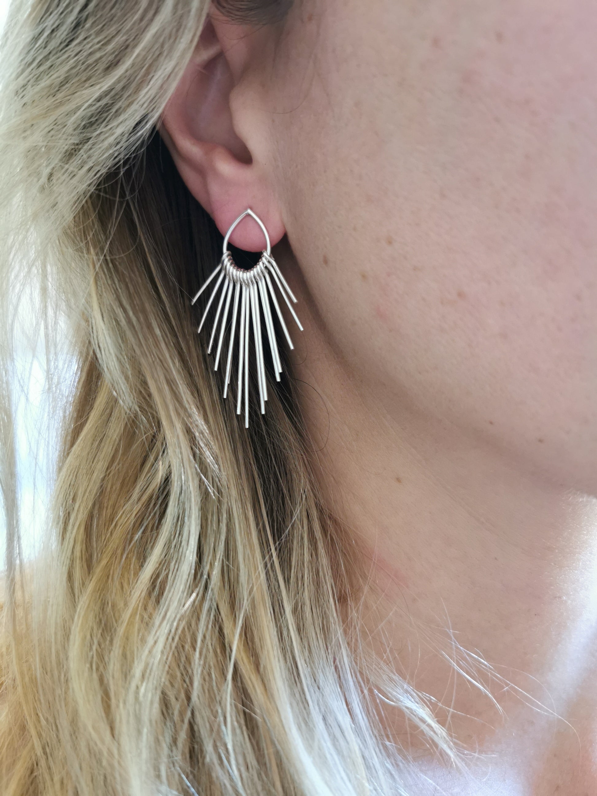 Solid Sterling Silver Tassel Earrings