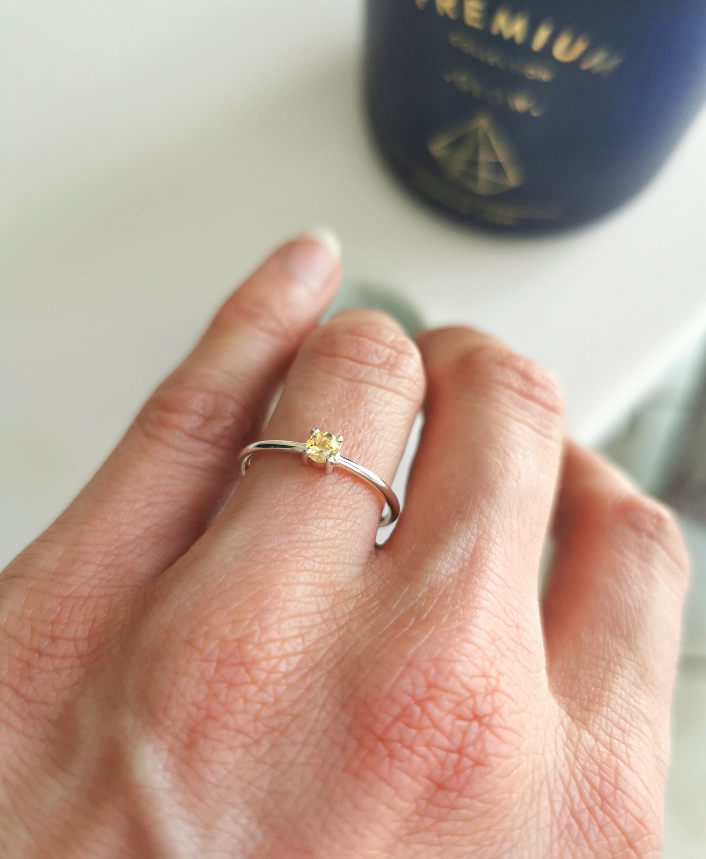 Fine Silver Citrine Stack Ring