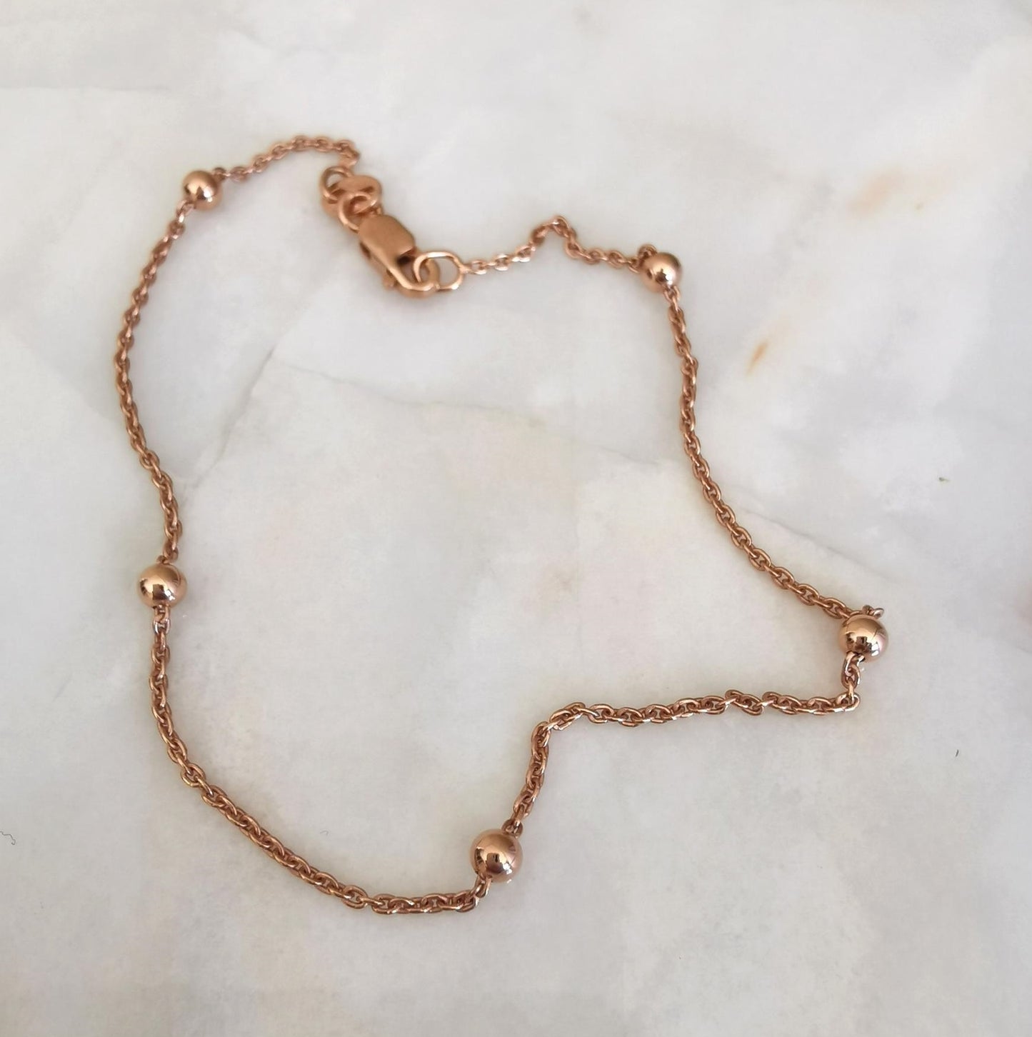 Dainty Silver Beaded Bracelet