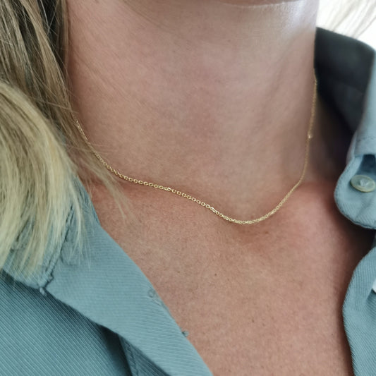 Fine 9ct Gold Diamond Cut Chain
