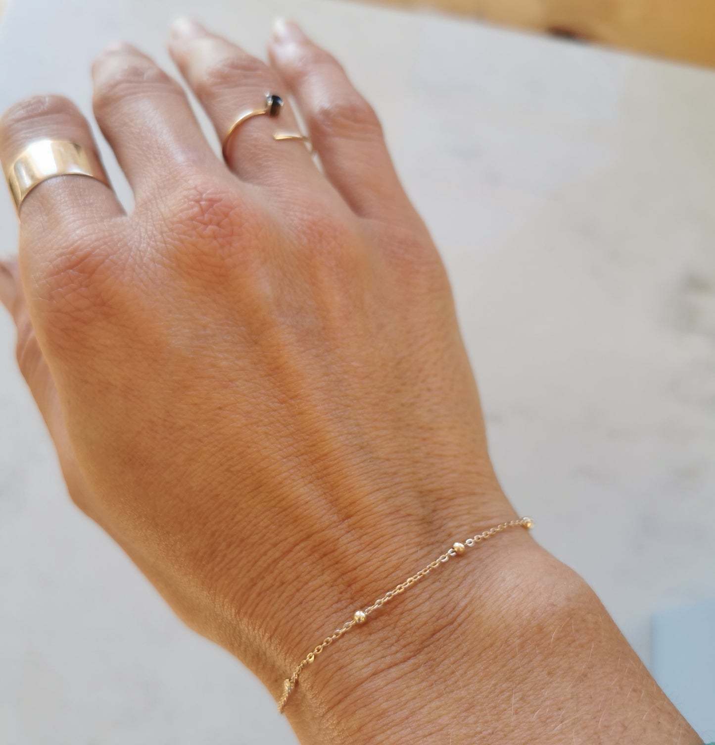Delicate 9ct Gold Beaded Chain