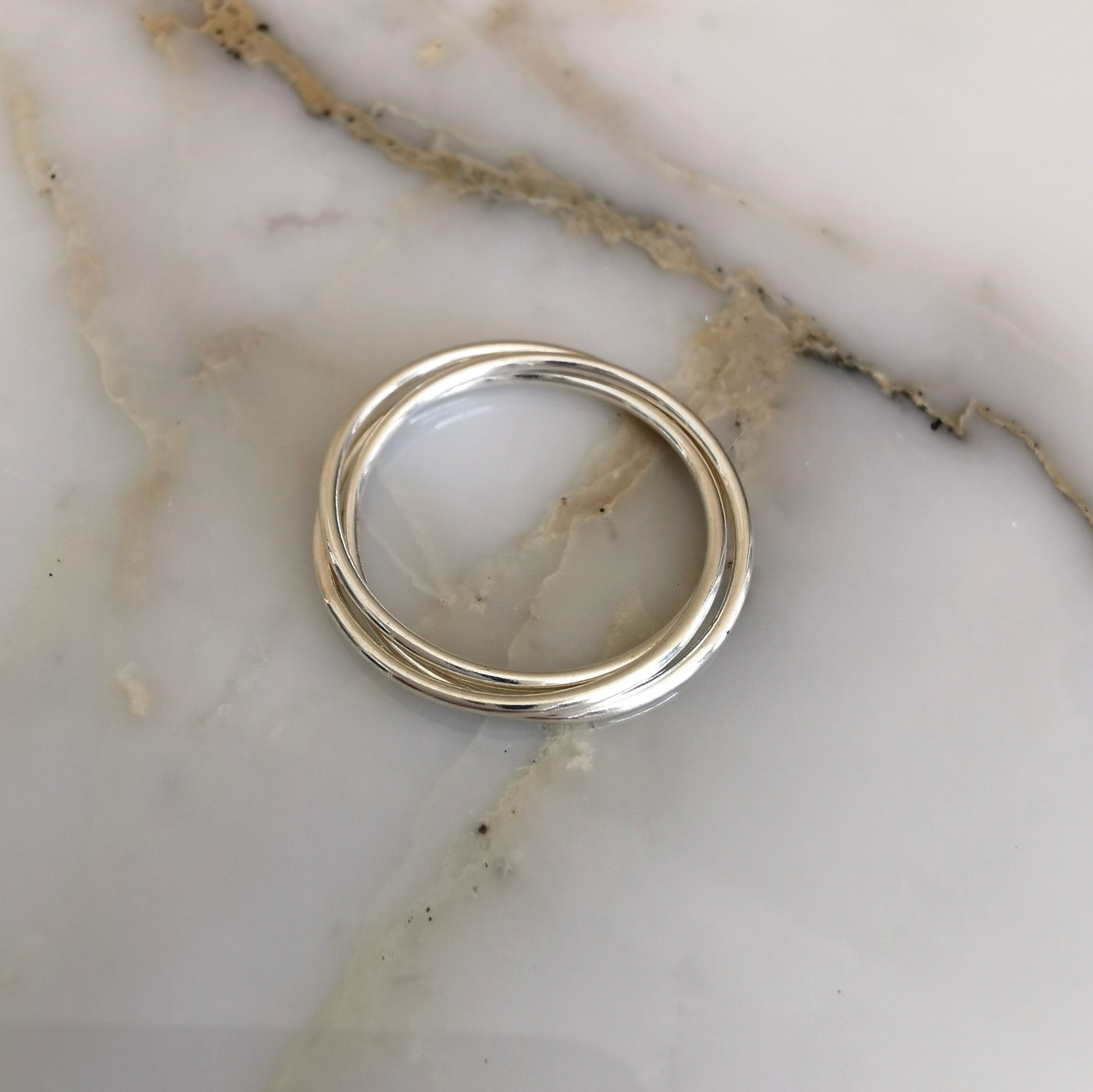 Silver Russian Ring Consisting of 3 x 1mm Wire Bands