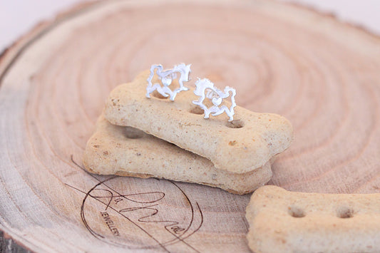 Prancing Toy Pom Studs