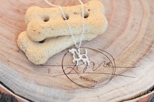Bouncing Beagle Sterling Silver Necklace