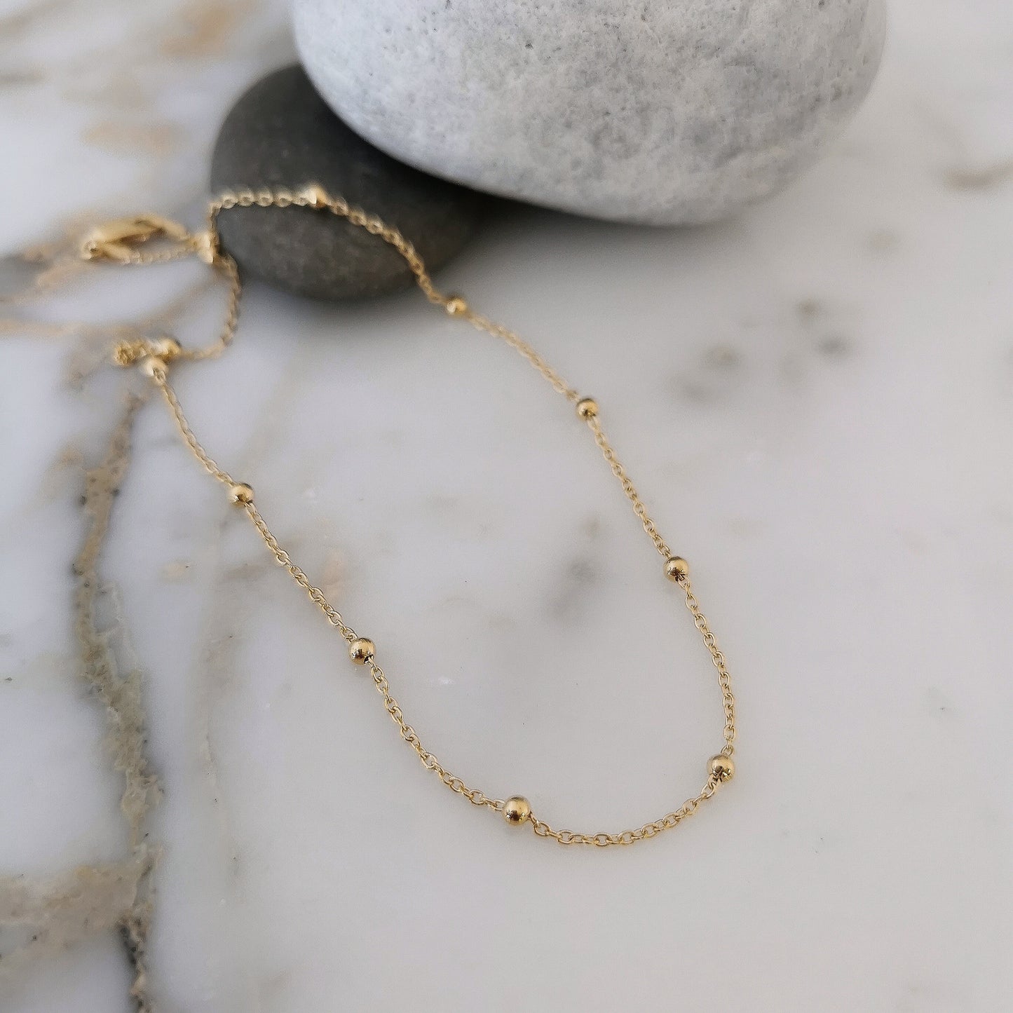 Delicate 9ct Gold Beaded Chain