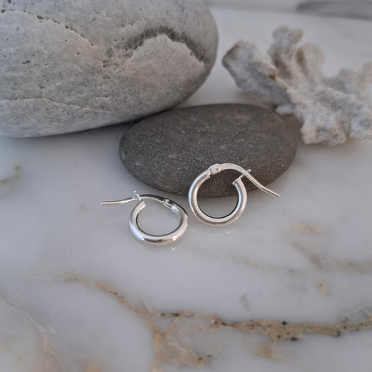 Fine Solid Silver Hoops - 2mm Thick