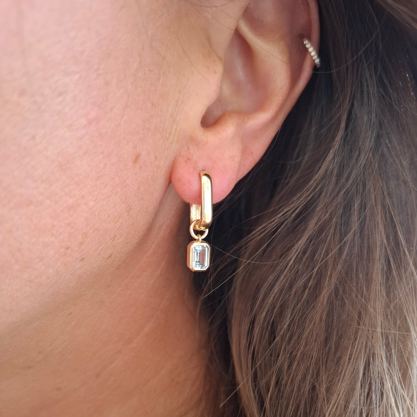 Pastel Gem Paradise - Blue Topaz, Morganite & Presiolite Gem Charms for Hoop Earrings