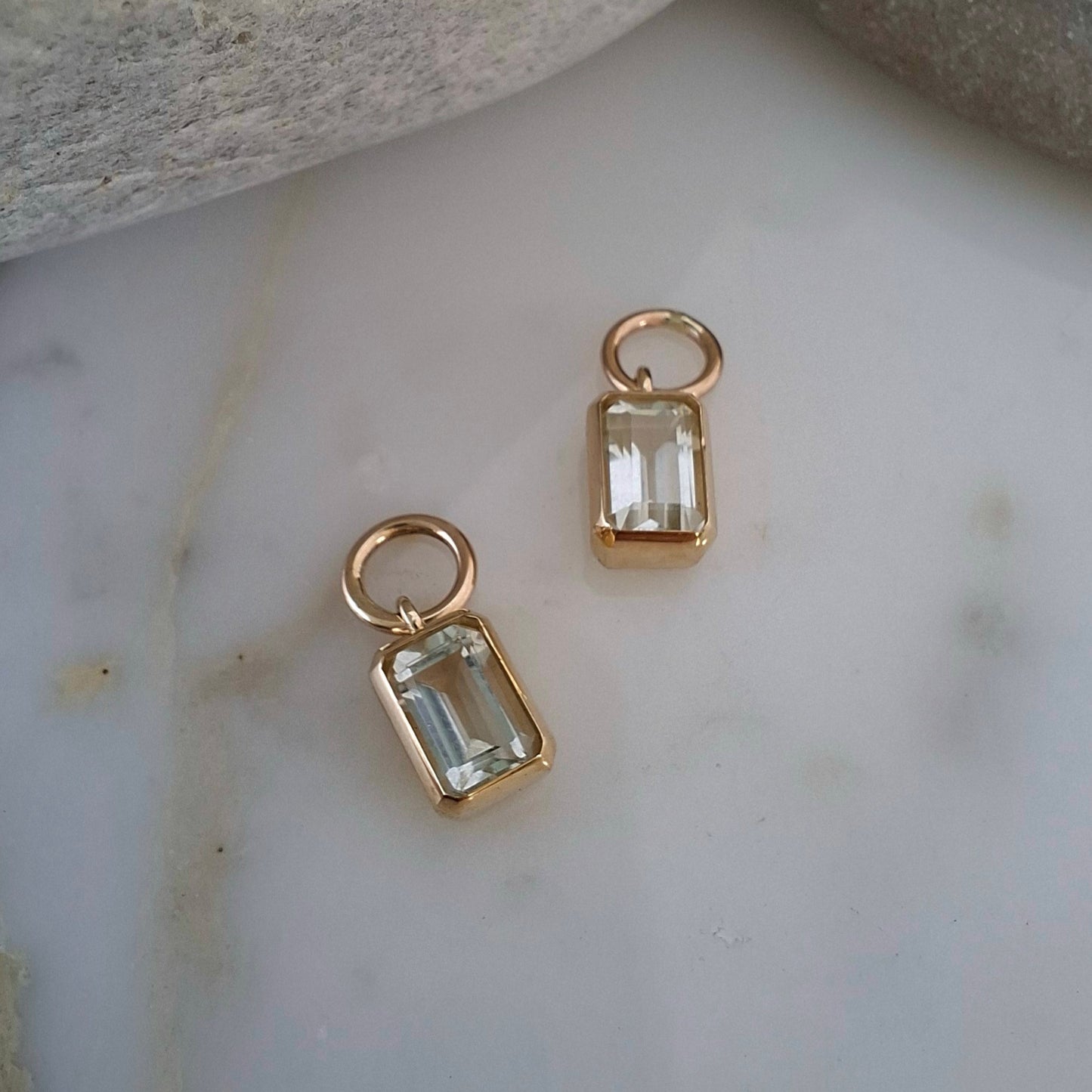 Pastel Gem Paradise - Blue Topaz, Morganite & Presiolite Gem Charms for Hoop Earrings