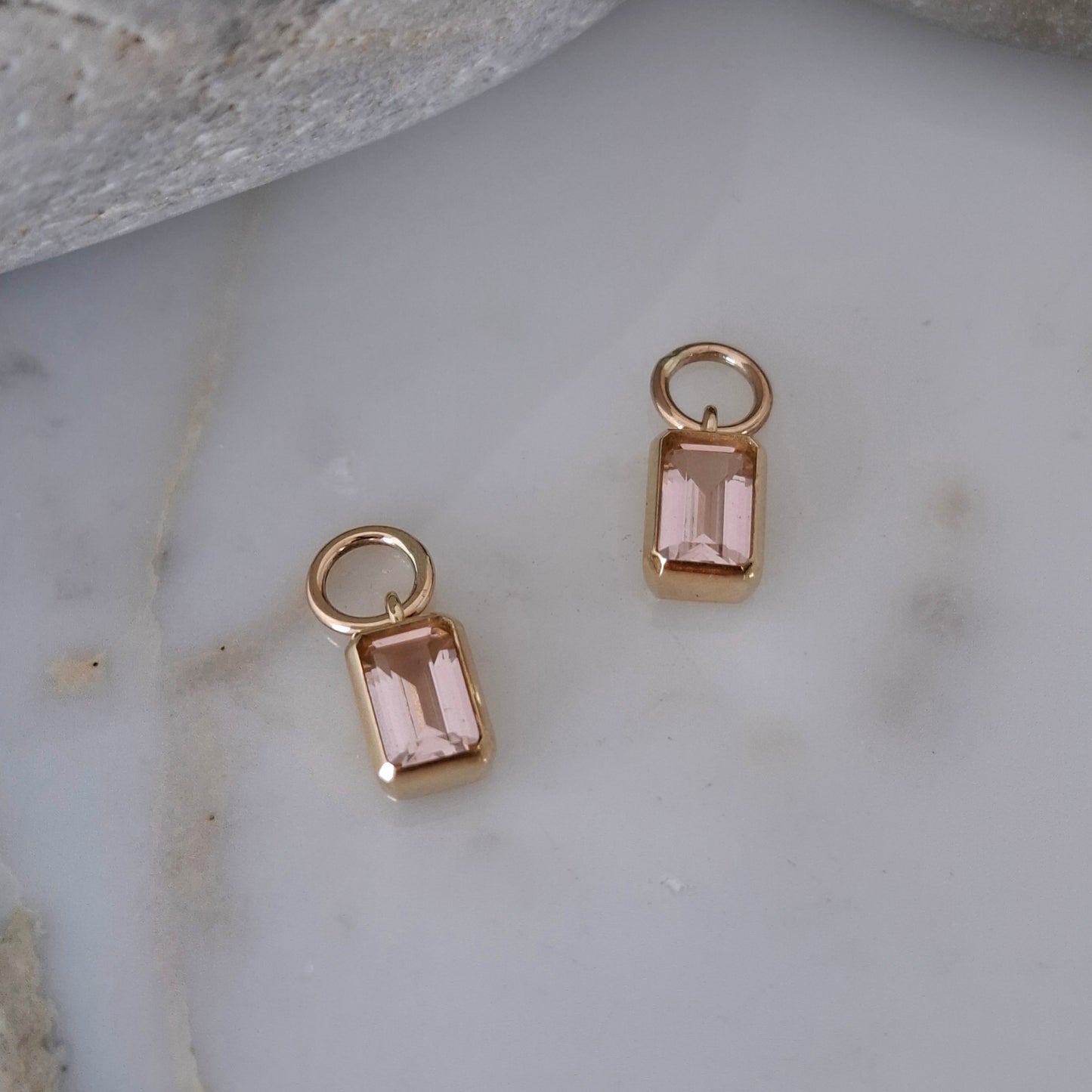 Pastel Gem Paradise - Blue Topaz, Morganite & Presiolite Gem Charms for Hoop Earrings