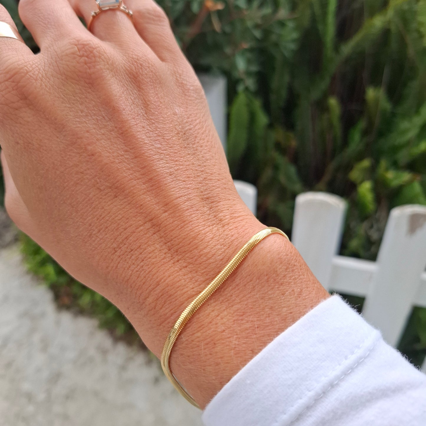 Thick 9ct Gold Flat Snake Bracelet
