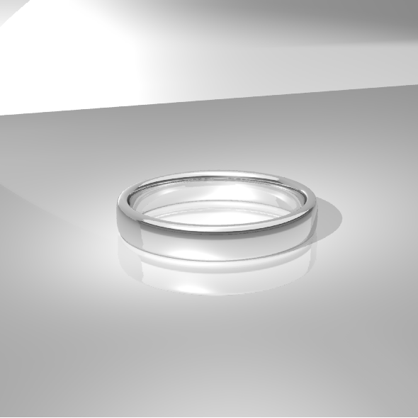 Classic Gents Gold Wedding Band 4mm Wide Slightly Rounded and Comfort Fit