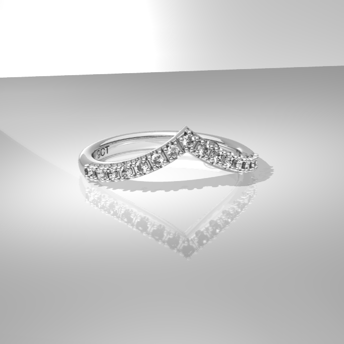 9ct Gold Diamond Wishbone Band