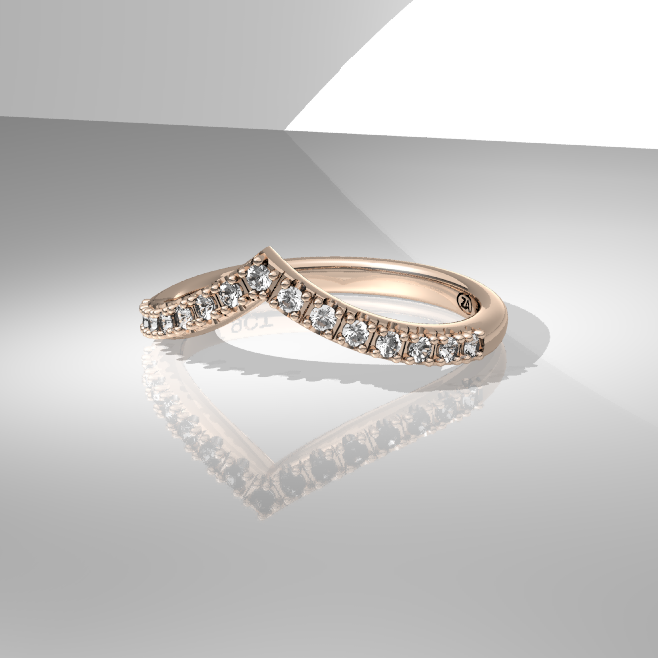 9ct Gold Diamond Wishbone Band